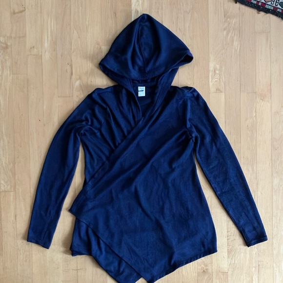 Hooded waterfall jersey cardigan Old Navy Active blue Medium - Picture 2 of 8